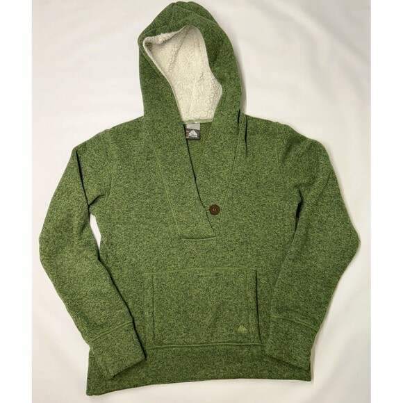 Nike ACG Hooded Sweater Women's Size Medium Green Sherpa Thermal Warm - Picture 1 of 14